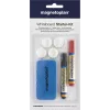 MAGNETOPLAN HOLTZ 37102 whiteboard-accessoireset – magnetische wisser, 4 magneten, 4 markers (zwart/rood)
