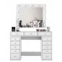 Kaptafel Kalune Design BJ119 - 2895 wit, houtvezelplaat, met LED-spiegel