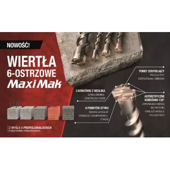Makita B-05418 SDS-MAX hamerboor 18x400x540mm 6-spiraalgroeven