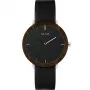 MAM MAM621 unisex analoog horloge 39mm zwarte wijzerplaat zwarte leren band