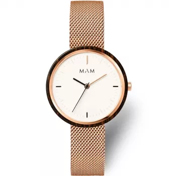 MAM MAM664 unisex horloge 33mm zwarte wijzerplaat duurzaam leren band
