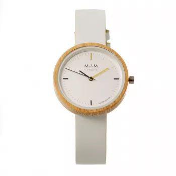 MAM MAM97 unisex horloge 33mm zwarte wijzerplaat vegan leer band