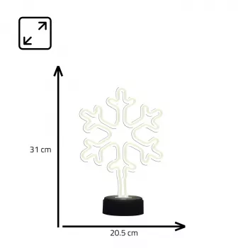 Manta SNL84WH LED-sneeuwvlok decoratielamp, koelwit, op batterijen, hangend, kunststof, wit, 200 mm