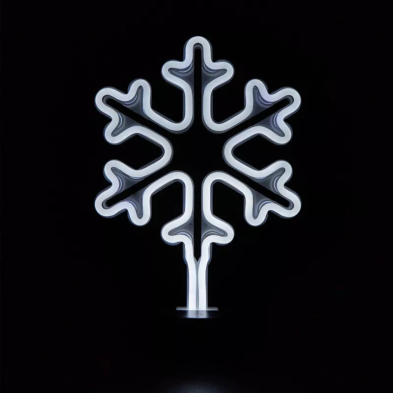 Manta SNL84WH LED-sneeuwvlok decoratielamp, koelwit, op batterijen, hangend, kunststof, wit, 200 mm