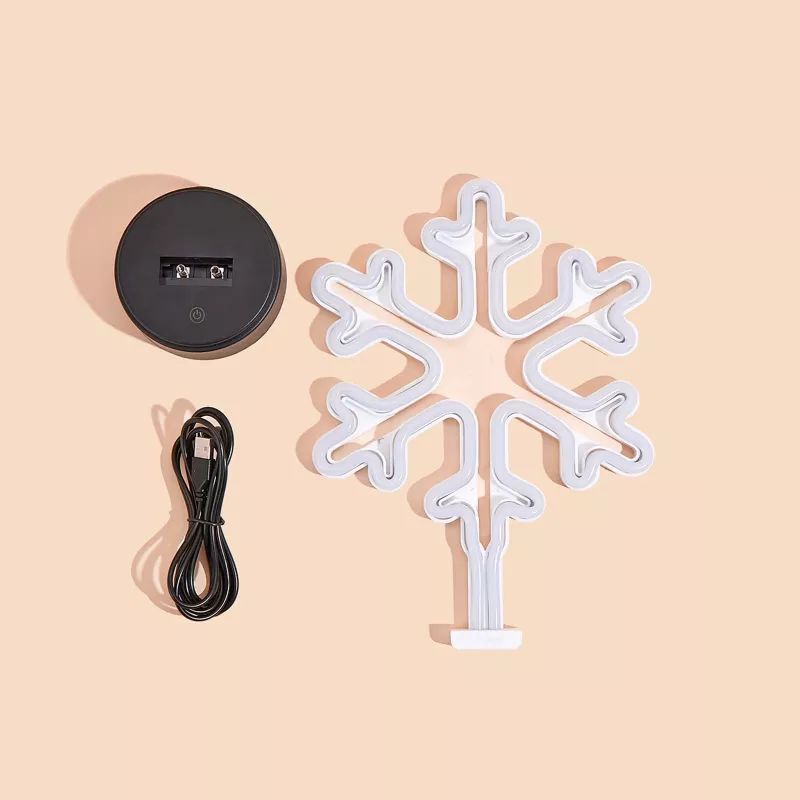 Manta SNL84WH LED-sneeuwvlok decoratielamp, koelwit, op batterijen, hangend, kunststof, wit, 200 mm