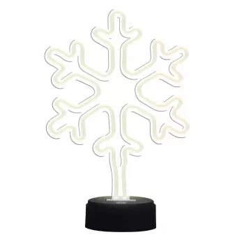 Manta SNL84WH LED-sneeuwvlok decoratielamp, koelwit, op batterijen, hangend, kunststof, wit, 200 mm