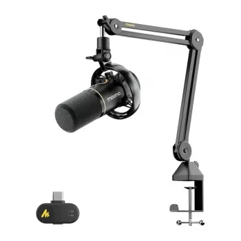 MAONO PD200WS dynamische microfoon (zwart) – USB/XLR nier met RGB en zero-latency monitoring
