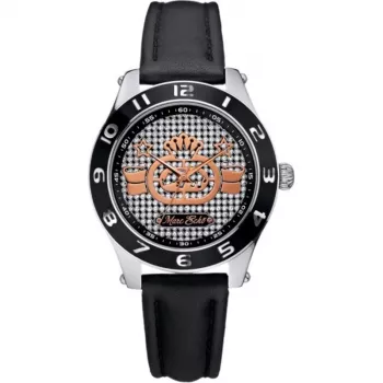 MARC ECKO E09502M1 unisex quartz analoog horloge 39mm RVS behuizing zwart siliconen band