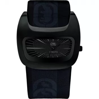 MARC ECKO E16077G2S heren quartz analoog horloge 50mm roestvrij staal zwarte wijzerplaat