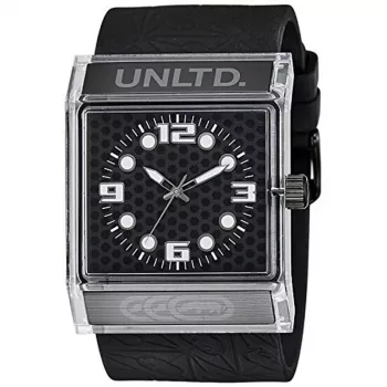 Marc Ecko heren quartz analoog horloge E08513G6 44mm zwarte wijzerplaat siliconenband