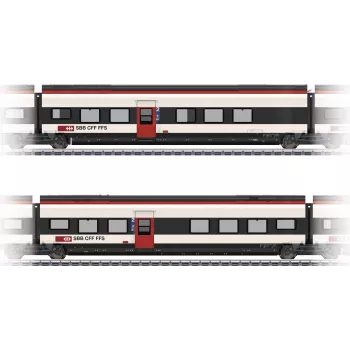 Märklin 43462 H0 aanvullingstrein-set 2 voor SBB Giruno: 2e klas wagon D(B9) en E(B8)