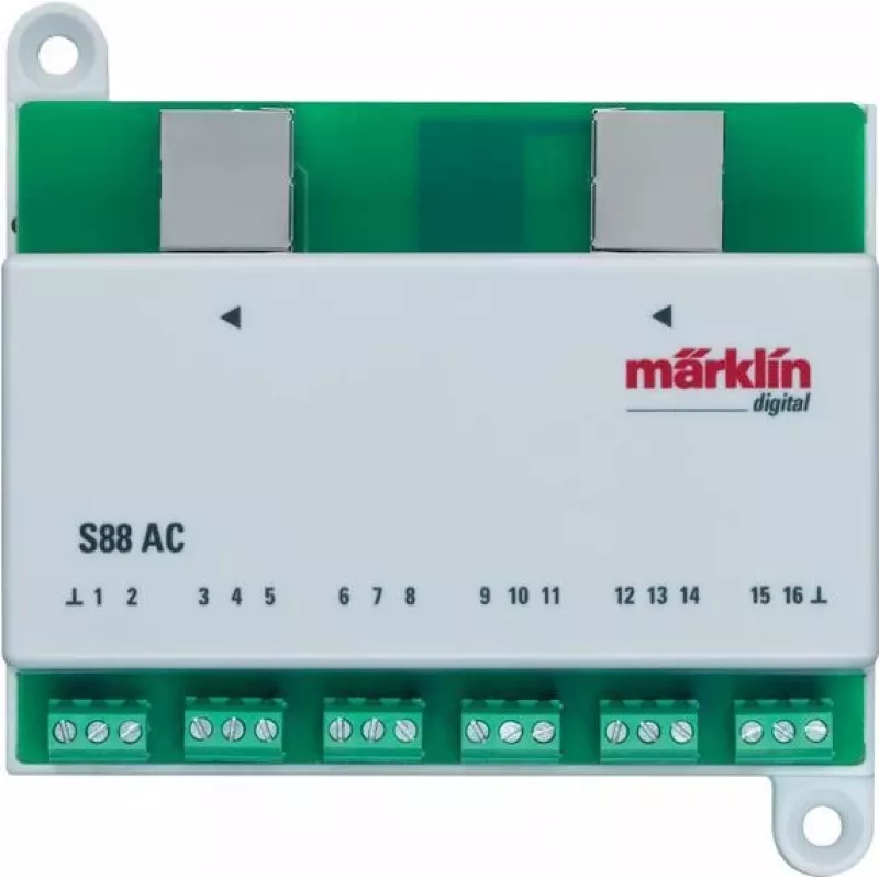 Märklin 60881 s88 digitaal terugmeldmodule voor 16 contactingangen – groen/wit