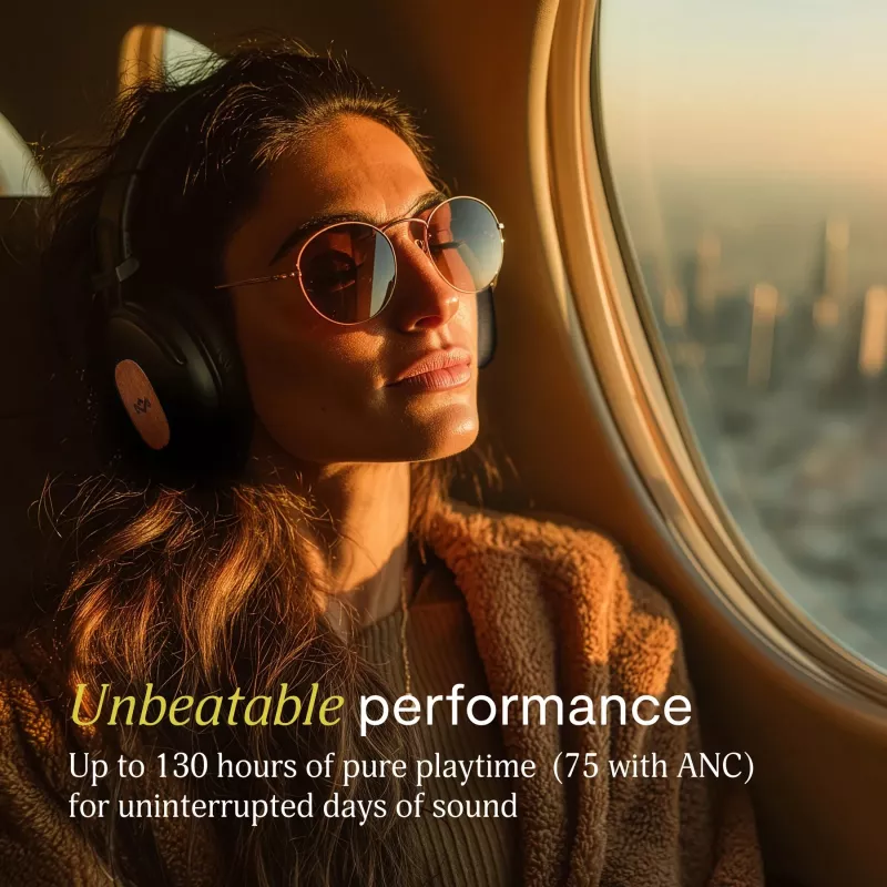 Marley Positive Vibration Rebel Bluetooth ANC over-ear-koptelefoon – Signature Black
