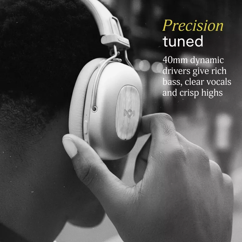 House of Marley Positive Vibration Rebel Bluetooth ANC-koptelefoon, Cream