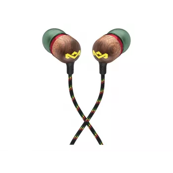 Marley Smile Jamaica in-ear bedrade oordopjes met microfoon en USB-C, 9-mm-drivers – Rasta (EM-JE042-RA)