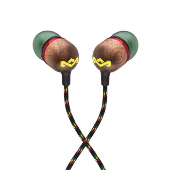 Marley Smile Jamaica in-ear bedrade oordopjes met microfoon en USB-C, 9-mm-drivers – Rasta (EM-JE042-RA)