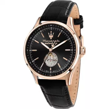 Maserati heren automatisch horloge Potenza R8821124001 42mm blauwe wijzerplaat lederen band