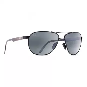 MAUI JIM heren 728-2M gepolariseerde zonnebril - matzwart montuur, neutraalgrijze glazen
