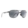 MAUI JIM heren 728-2M gepolariseerde zonnebril - matzwart montuur, neutraalgrijze glazen