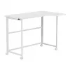 MCN Maclean klaptafel L-vorm wit 100x65 cm mobiel met vergrendelbare wielen MC-1250 L/W