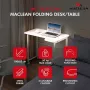 MCN Maclean klaptafel L-vorm wit 100x65 cm mobiel met vergrendelbare wielen MC-1250 L/W