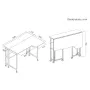 MCN Maclean opvouwbaar bureau/tafel, zwart, mobiel, 100x73 cm, max. 50 kg, verstelbaar, L-vormig, MC-126 L/B