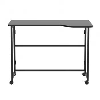 MCN Maclean MC-1250 L/B Opvouwbaar L-vormig Hoekbureau, Zwart, Mobiel, 100x65 cm, Max 50 kg