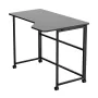 MCN Maclean MC-1250 L/B Opvouwbaar L-vormig Hoekbureau, Zwart, Mobiel, 100x65 cm, Max 50 kg