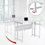 MCN Maclean MC-126 L/W Opvouwbaar L-vormig Bureau, Wit, Mobiel, 100x73 cm, 50 kg Belasting