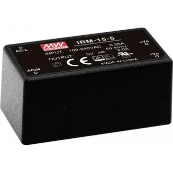 MEAN WELL IRM-15-12 15W enkelvoudige uitgang gegoten AC/DC-voedingsmodule 12V 1,25A PCB-montage