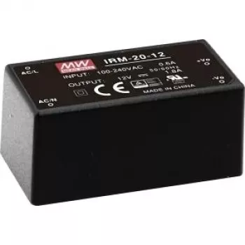 MEAN WELL IRM-20-5 20W 5V 4A ingekapselde AC-DC-voedingsmodule, zwart
