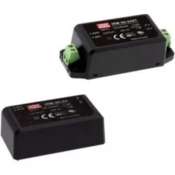 MEAN WELL IRM-30-12 ingekapselde AC/DC-voedingsmodule 30W 12V 2,5A PCB-montage 85-264VAC ITE 60950/62368 zwart