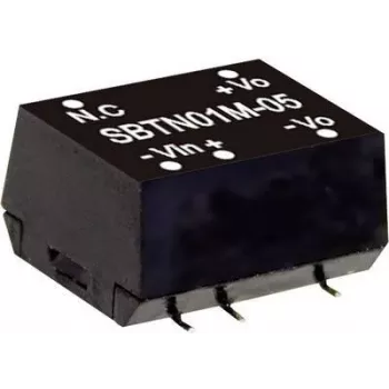 MEAN WELL SBTN01N-05 1W DC-DC-convertermodule, 5V ingang, 5V uitgang, 200mA, SMD, geïsoleerd