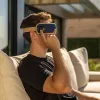 Medivon Horizon Pro 2 oogmassageapparaat met luchtdruk, trilling, warmte, Bluetooth, 5 standen, 1450 mAh, USB-C, marineblauw
