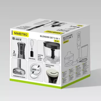 MEO MR-566 MAESTRO 500W staafmixer-set met hakmolen, garde & maatbeker