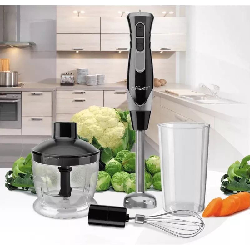 MEO MR-566 MAESTRO 500W staafmixer-set met hakmolen, garde & maatbeker