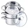 MEO snelkookpan van roestvrij staal 2L, 18 cm diameter, deksel van gehard glas, geschikt voor inductie MR-2900-18