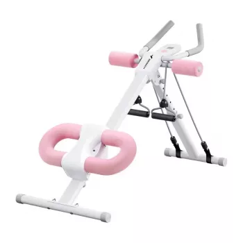 MERACH MR-2314 buikspiertrainer - verstelbare veerweerstand, opvouwbaar, LCD-monitor, zwart/rood