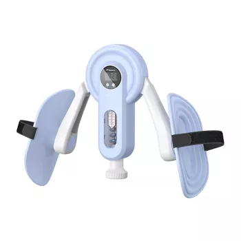 MERACH MR-2522 beentrainer (wit en blauw) - verstelbare veerweerstand dijbeentrainer met LCD-teller