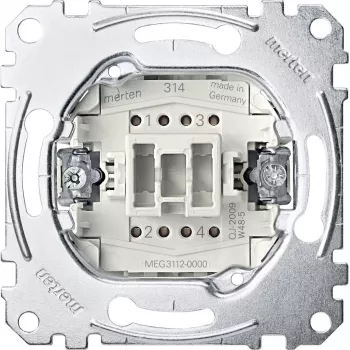 Merten 2-polige uit-schakelaar-inzet 16AX 250V AC, inbouw, schroefklemmen MEG3612-0000
