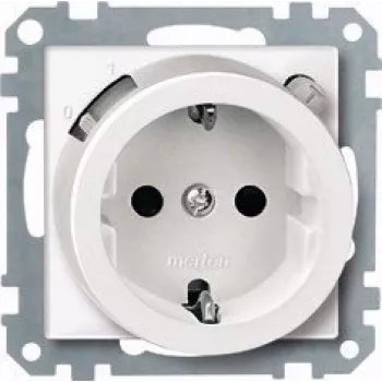 MERTEN 232819 aardlekschakelaar-Schuko wandcontactdoos met aardlekschakelaar, 16 A, 230 V, polarwit