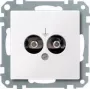 Merten 290425 Schuko-stopcontactinzet, polarwit (RAL 9010), inbouw, 16 A, 250 V, IP20, schroefklemmen, System M