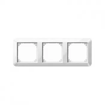 MERTEN 389319 afdekraam 3-voudig, System M, polar white brilliant, glanzend