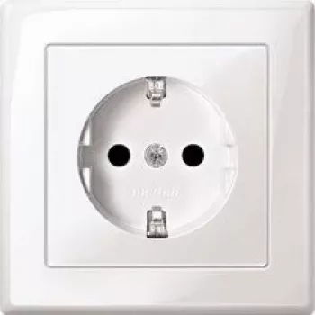 Merten MEG2300-1519 Schuko stopcontact CEE 7/3, inbouw, 16 A, 250 V, polarwit