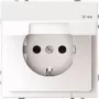 Merten SCHUKO stopcontact met klepdeksel, IP44, verhoogde aanraakbeveiliging, steekklemmen, polarwit MEG2314-6035