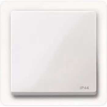 Merten System M wip schakelaarafdekking, polarwit glanzend met lichtsymbool 432019