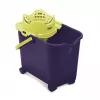 MERY rechthoekige emmer met wielen en perswringer 20 L blauw