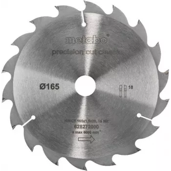 Metabo Classic cirkelzaagblad 165mm x 20mm boring, 18 tanden, ATB, hardmetaal, voor hout