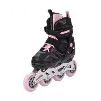 Meteor Urbo verstelbare inline skates zwart-roze maat 34-37