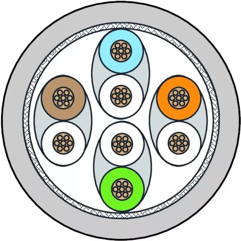 METZ CONNECT 130845D033-E Cat6a S/FTP netwerkkabel, 40 m, grijs
